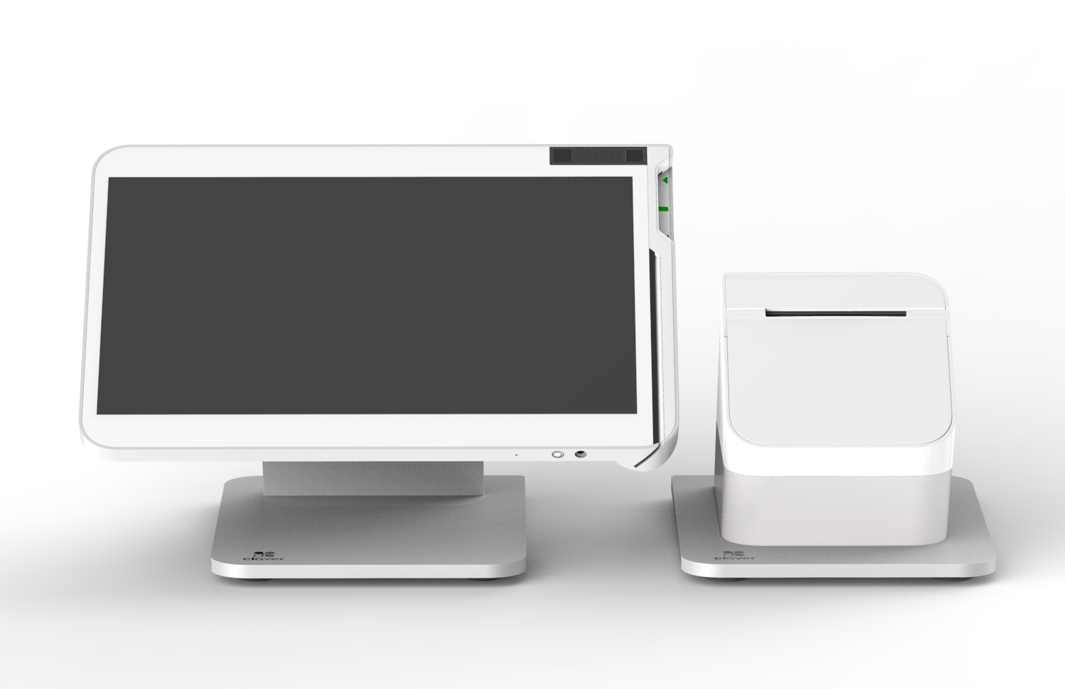 Clover Station Solo point of sale system with display, receipt printer, and cash drawer